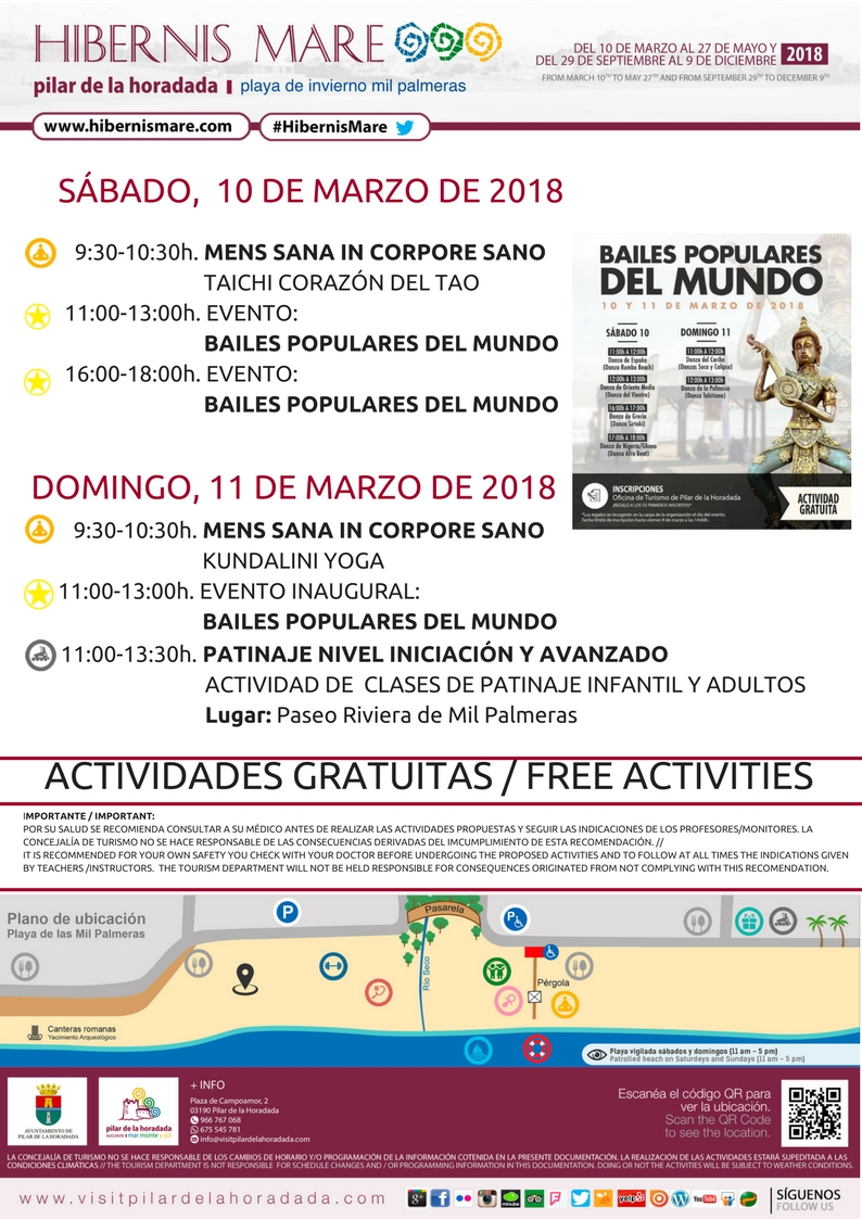 Actividades Hibernis Mare Playa de Invierno Mil Palmeras Pilar de la Horadada Alicante