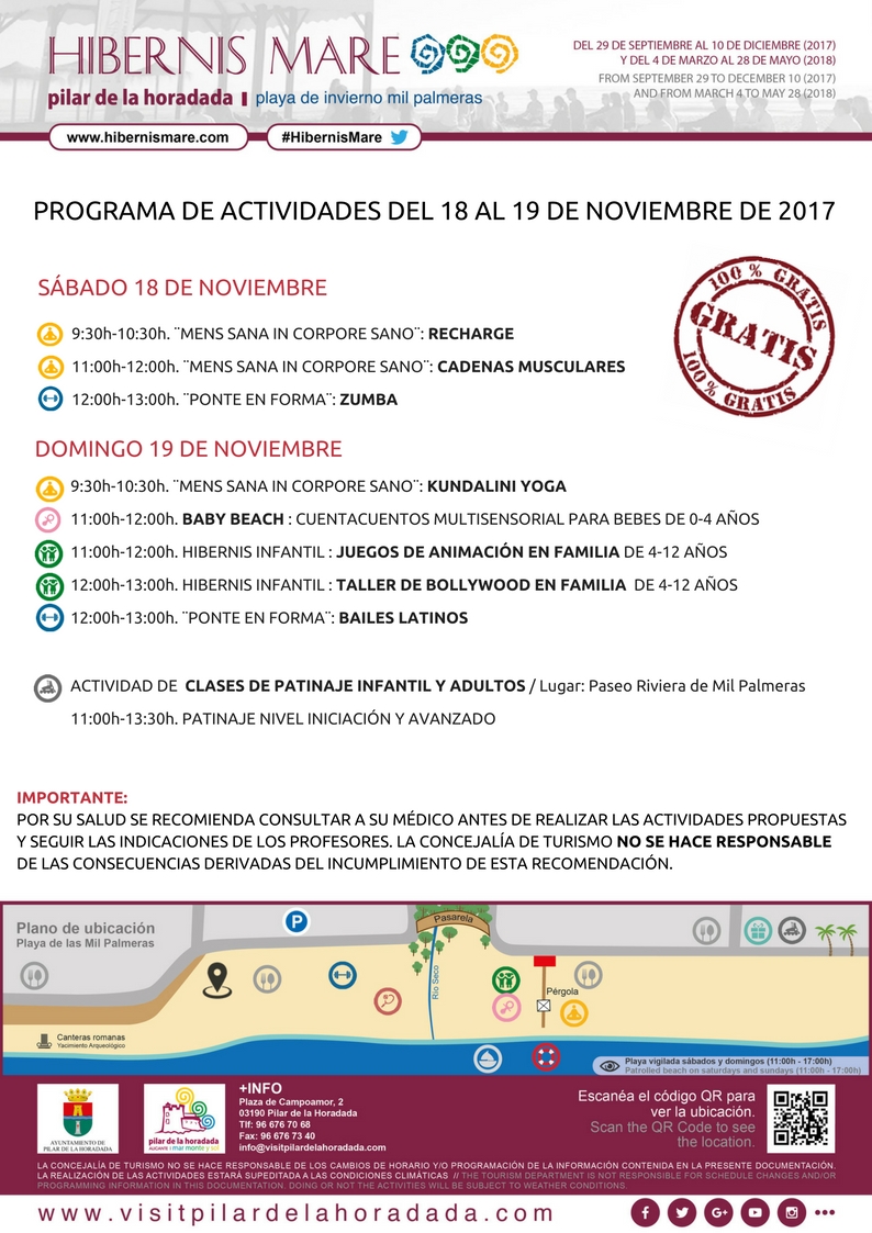 cartel hibernis mare actividades semanales mil palmeras pilar de la horadada