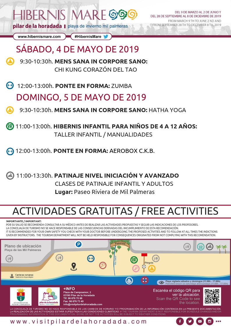 Actividades Hibernis Mare Playa de Invierno Mil Palmeras Pilar de la Horadada Alicante