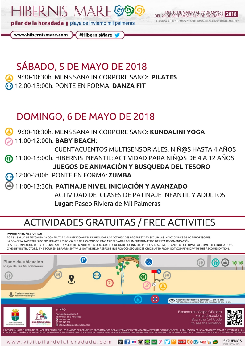 Actividades Hibernis Mare Playa de Invierno Mil Palmeras Pilar de la Horadada Alicante