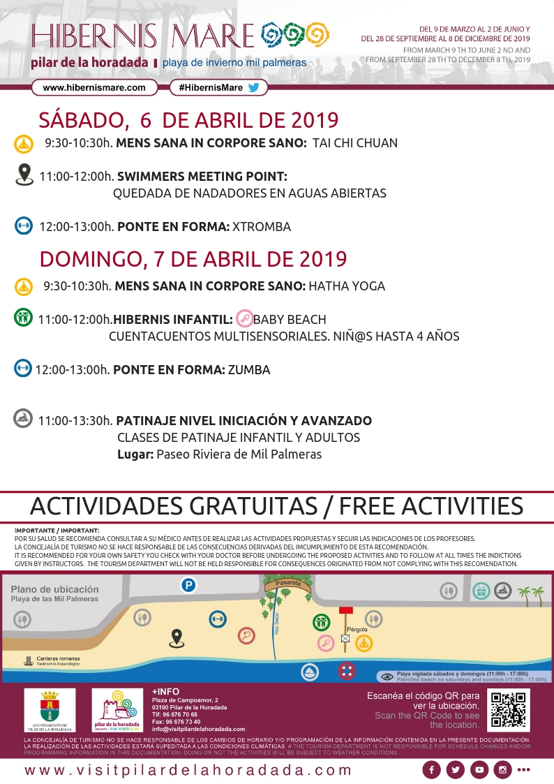 Actividades Hibernis Mare Playa de Invierno Mil Palmeras Pilar de la Horadada Alicante