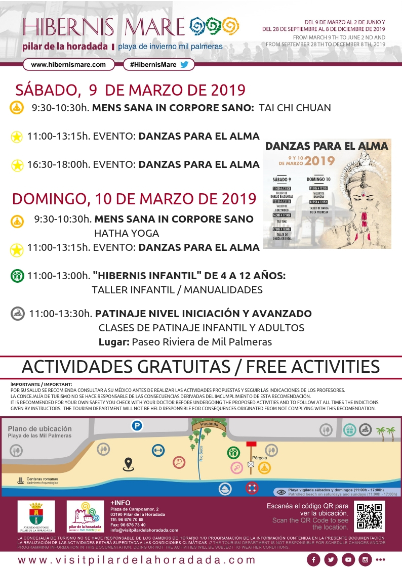 Actividades Hibernis Mare Playa de Invierno Mil Palmeras Pilar de la Horadada Alicante