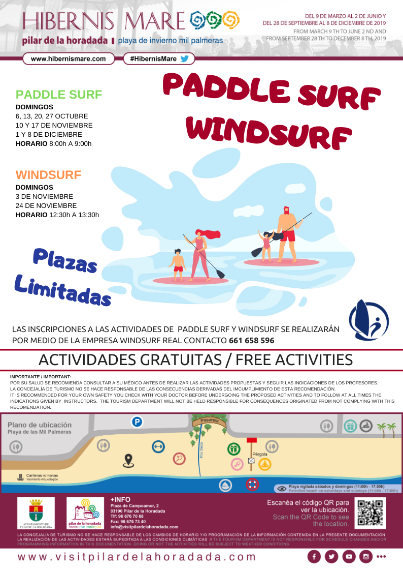 actividades acuáticas hibernis mare mil palmeras pilar de la horadada playa de invierno