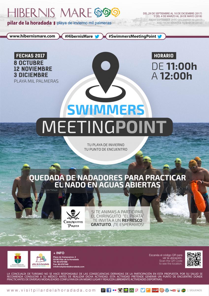 cartel swimmers meeting point hibernis mare mil palmeras pilar de la horadada