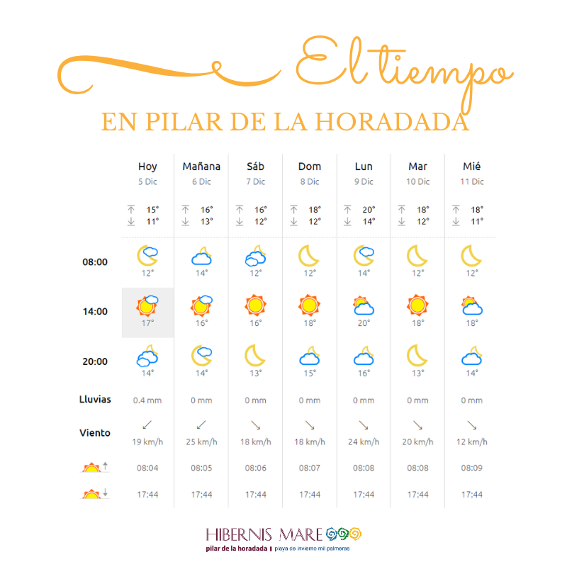 el tiempo hibernis mare mil palmeras pilar de la horadada playa de invierno