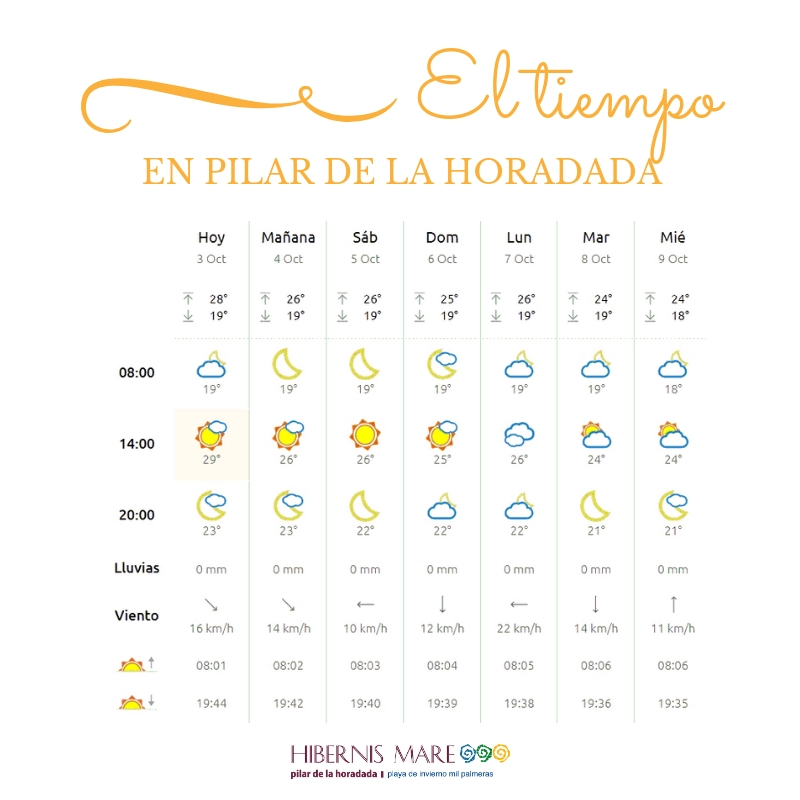 el tiempo hibernis mare mil palmeras pilar de la horadada playa de invierno