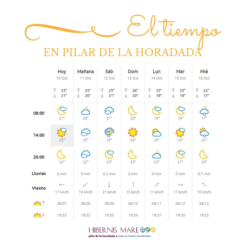 el tiempo hibernis mare mil palmeras pilar de la horadada playa de invierno