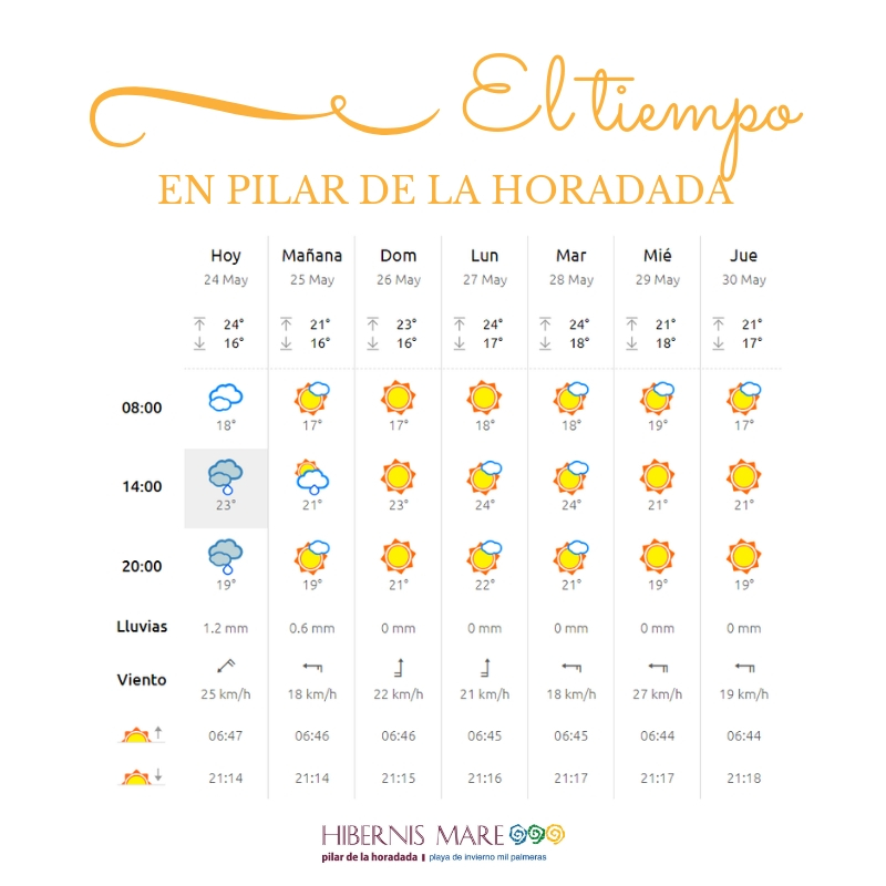 el tiempo hibernis mare mil palmeras pilar de la horadada playa de invierno