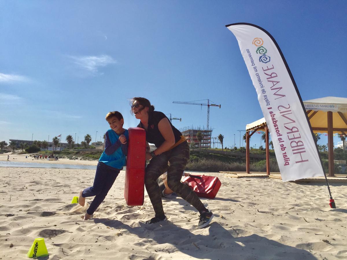 fútbol americano hibernis mare mil palmeras pilar de la horadada playa de invierno