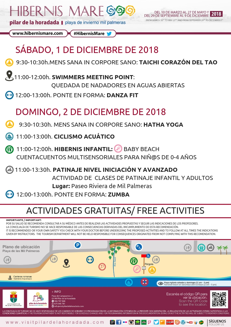 Actividades Hibernis Mare Playa de Invierno Mil Palmeras Pilar de la Horadada Alicante