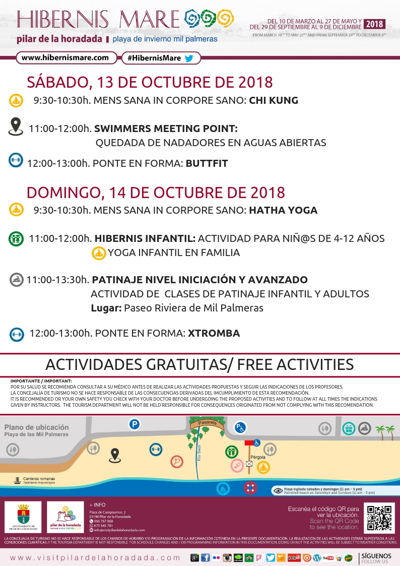 Actividades Hibernis Mare Playa de Invierno Mil Palmeras Pilar de la Horadada Alicante