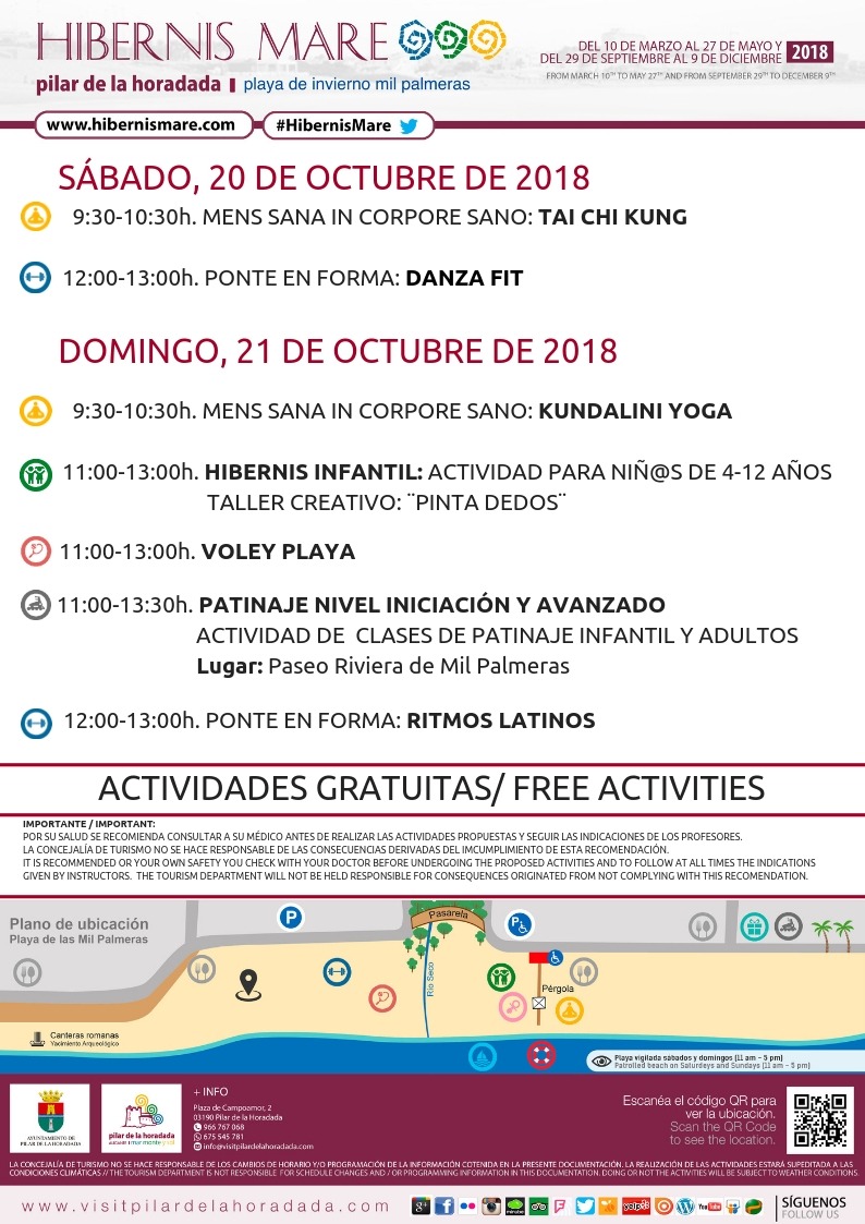 Actividades Hibernis Mare Playa de Invierno Mil Palmeras Pilar de la Horadada Alicante