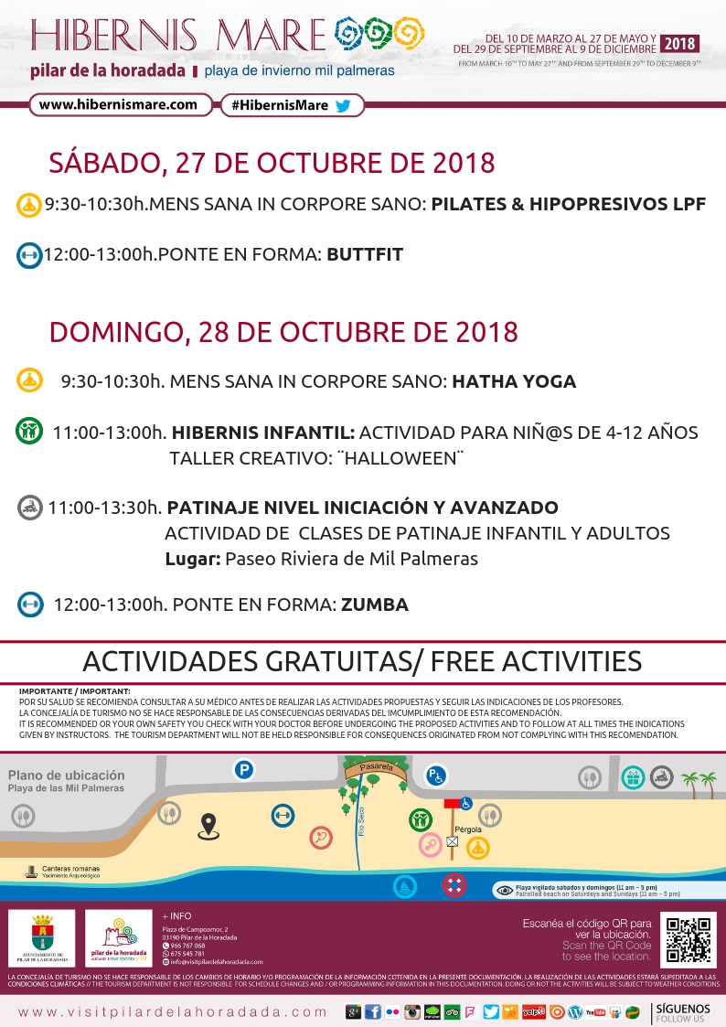 Actividades Hibernis Mare Playa de Invierno Mil Palmeras Pilar de la Horadada Alicante