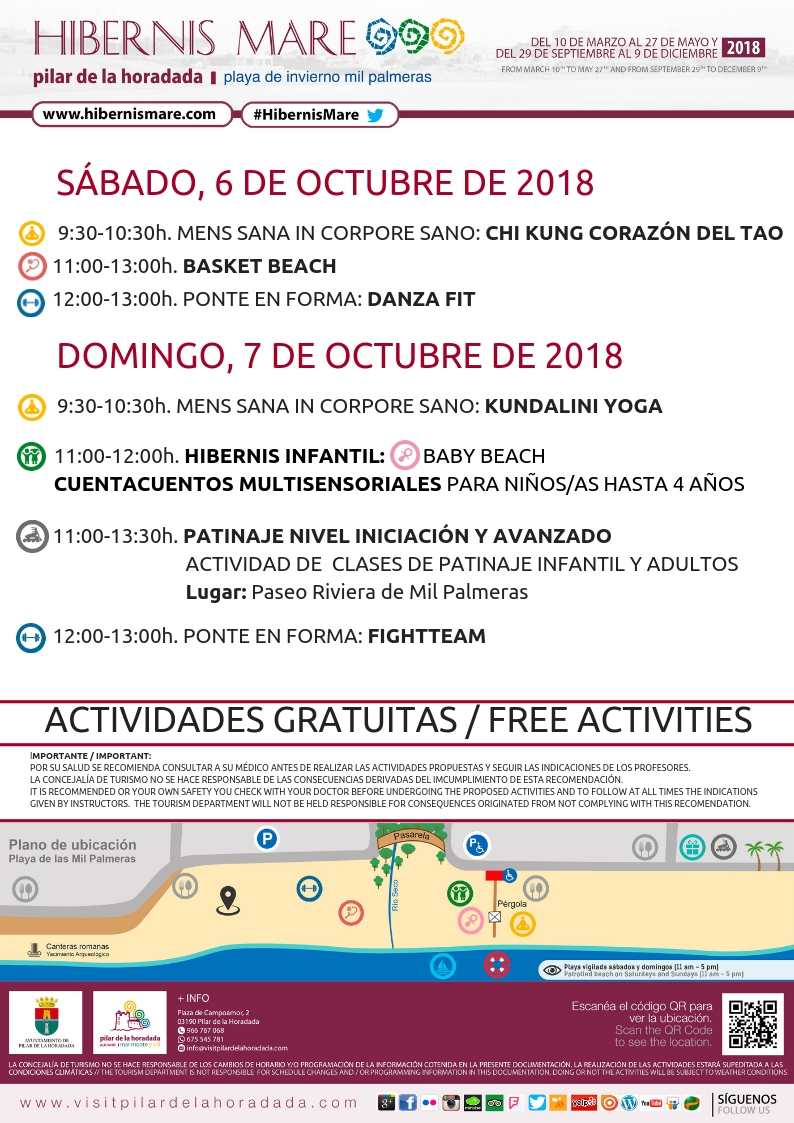 Actividades Hibernis Mare Playa de Invierno Mil Palmeras Pilar de la Horadada Alicante