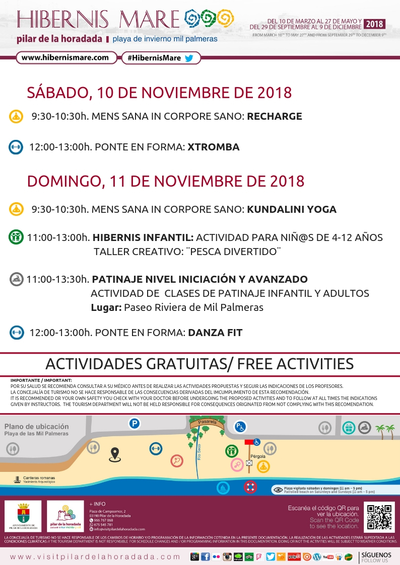 Actividades Hibernis Mare Playa de Invierno Mil Palmeras Pilar de la Horadada Alicante