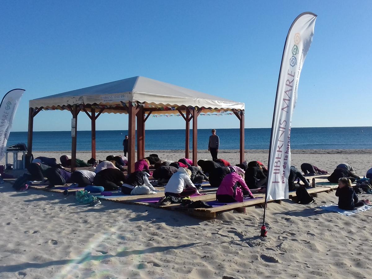 hatha yoga hibernis mare mil palmeras pilar de la horadada playa de invierno